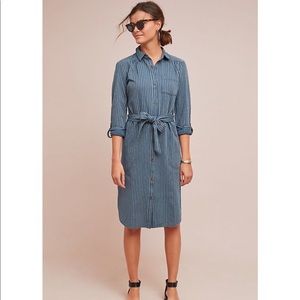Anthropologie Bellamy Striped Shirtdress sz 14